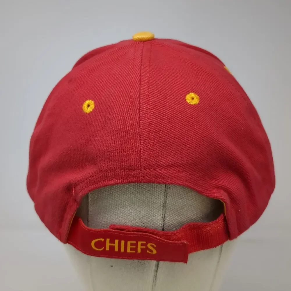 Kansas City Chiefs NFL Team Apparel Red One Size Cap Strapback Hat Yellow White